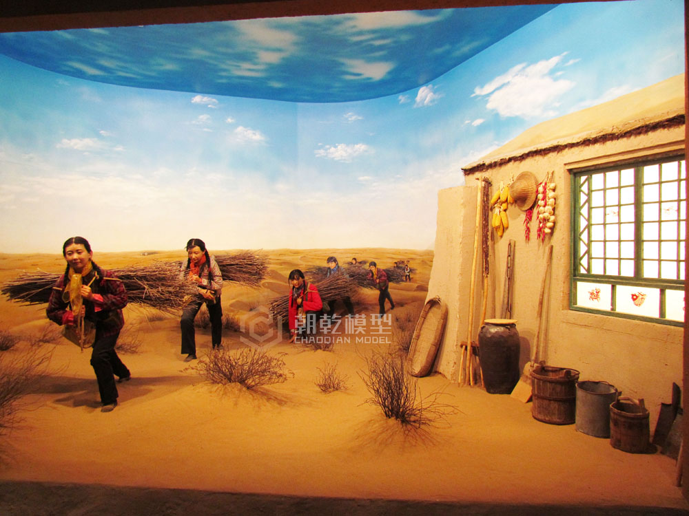 榆林补浪河女子民兵治沙连展厅《背树苗场景》