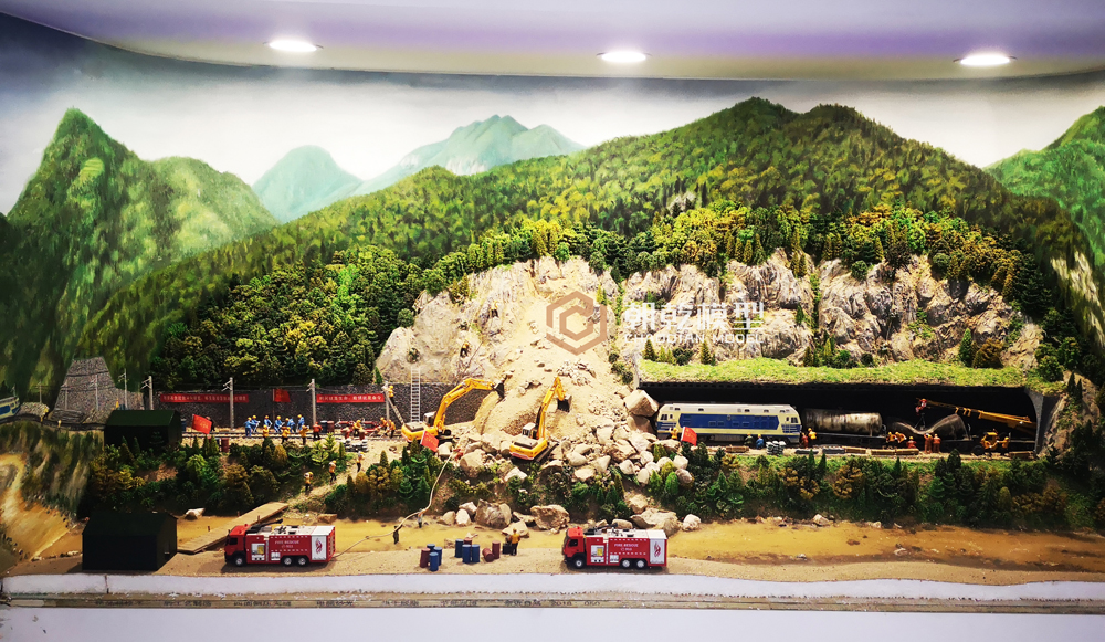 宝成铁路109隧道抢险微缩场景