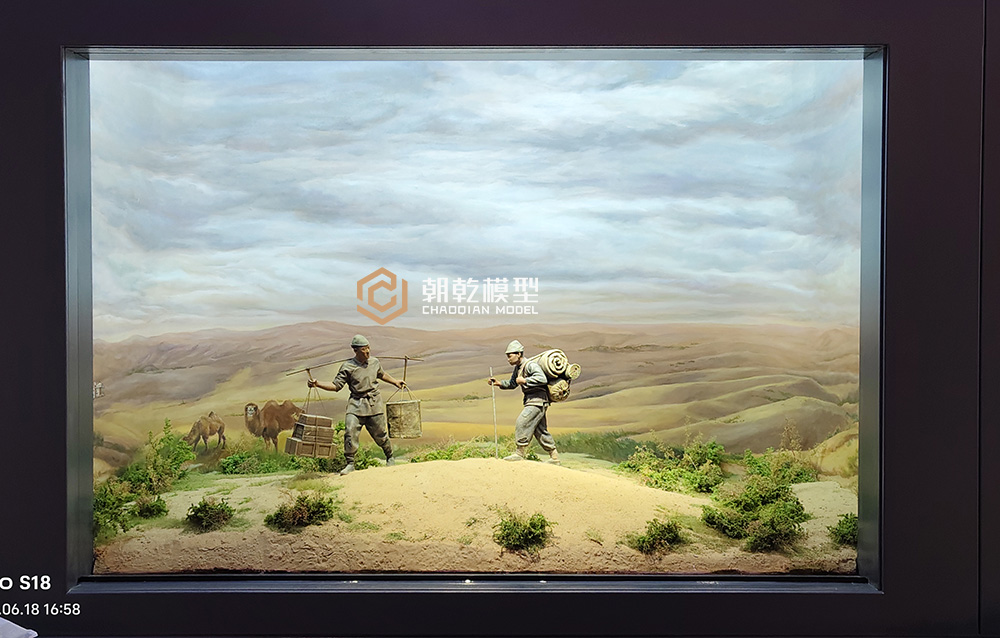 胡星元纪念馆微缩场景《胡星元与朱师兄去包头揽银活》