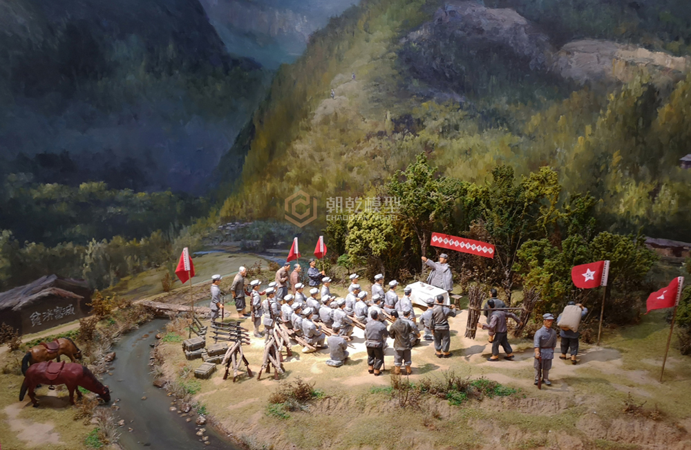 贺龙在礼县给战士们开会场景