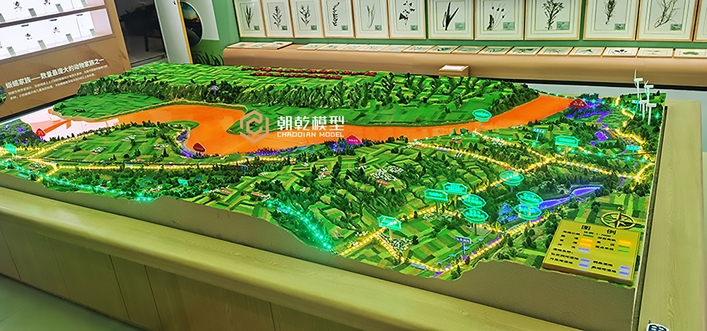 河南省灵宝市黄河段国家级湿地自然保护区沙盘